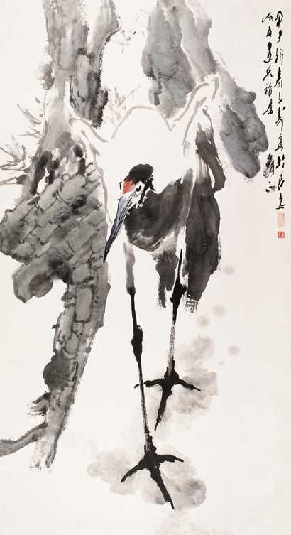 王子武 松鹤图 镜心